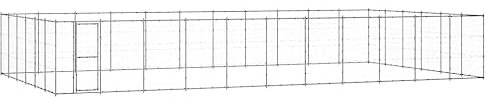 vidaXL Hundgård för utomhusbruk galvaniserat stål 79,86 m², hundhus, hundburar, inhägnad, hundbur, hundstaket, inhägnader, hundstaket, hundgård