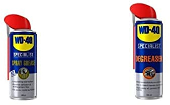 WD-40 44217 Spray Grease - Displaces Water - Smart Straw and 360 Spray - 400 ml Bundle with Degreaser by WD-40 Specialist - Solvent Based Degreaser for Engines, Chains - Smart Straw Spray - 500 ml