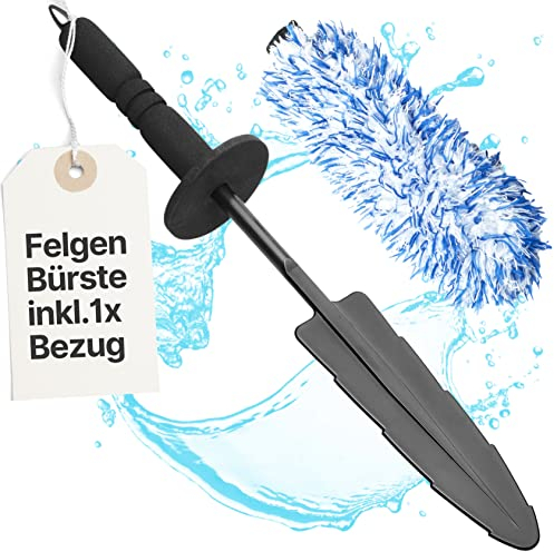 CARMODO® Spazzola in Microfibra Extra Sottile per Cerchioni Auto - Per una Pulizia accurata e delicata del Cerchione - Ideale per Cerchi di Alta Qualità - Spazzola Cerchi in Lega Microfibra