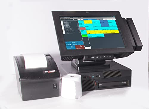 12 Touchscreen-Kassensystem mit BlitzKasse HANDEL Kassensoftware für Handel und Schnellgastronomie (Kiosk, Lotto-Totto, Friseursalon, Bäckerei), TSE-konform, integriertes Zeitungsmodul