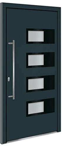 vidaXL Haustür Anthrazit 100x200 cm Aluminium und PVC