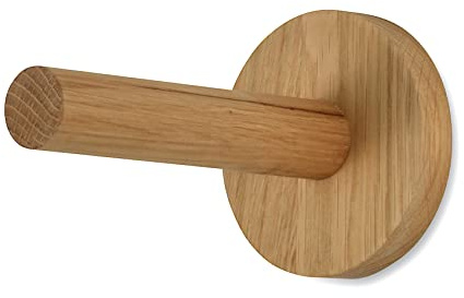 Natuhr Kleiderhaken Wandhaken Handtuchhalter - Stick - Eiche geölt Garderobenhaken 15 cm lang