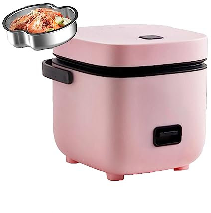 PanHuiWen Rice Cookers Small for 1, Rice Cooker Steamer Korean Micro Rice Cooker 2 Cup, Multifunction Cooker For Apartment,Pink
