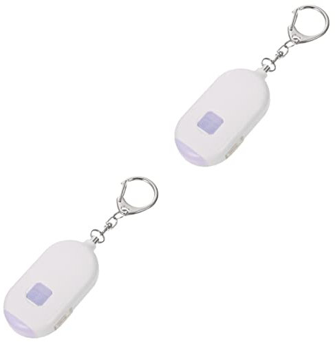 Mikikit 2stücke Persönlicher Sicherheitsalarm Für Frauen Notfall-Alarm Mit -Taschenlampe Tragbar Für Notfälle Reisen Alltag Weißer