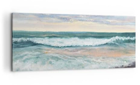 Quadro su Tela 100x40cm Stampe da Parete Paesaggio Mare Mare Grandi Decorazione Murale Camera da Letto Cucina 1 pezzo Quadri Moderni Soggiorno Grafica Immagini Wall Art Canvas AB100x40-5389