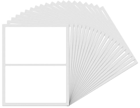 YIKIADA Weiß Rechteckig Etiketten 75 × 50 mm Selbstklebend Groß Lager Klebeetiketten Wasserdicht Aufkleber für Marmelade Beschriften Adressetiketten 40 Stück