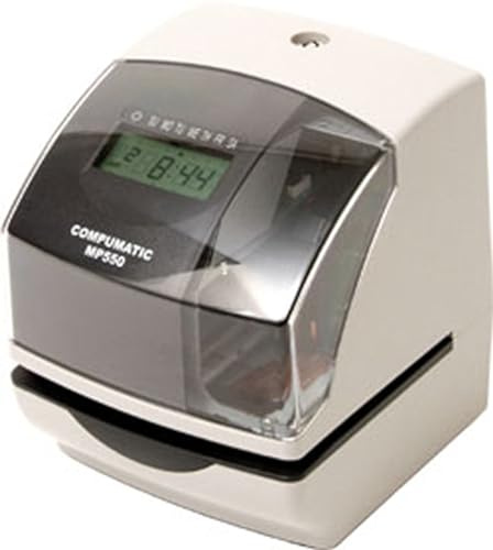 COMPUMATIC MP550 Elektronische Zeituhr und Datumsstempel, langlebige robuste Konstruktion, anpassbarer Druck, für Gehaltsabrechnung, Jobverfolgung oder Formularvalidierung