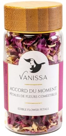 Vanissa Accord Parfait - Essbare Blütenblätter: Rose und Jasmin im Glasbehälter