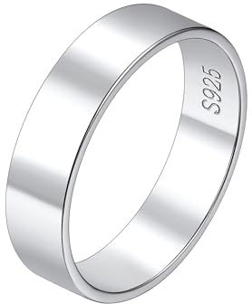 Suplight Ring Silber 925 Damen Herren Verlobungsring Breite 5mm Größe 57 Paar Ring Promise Ring Geschenk für Ehefrau Mann Freundin Freund