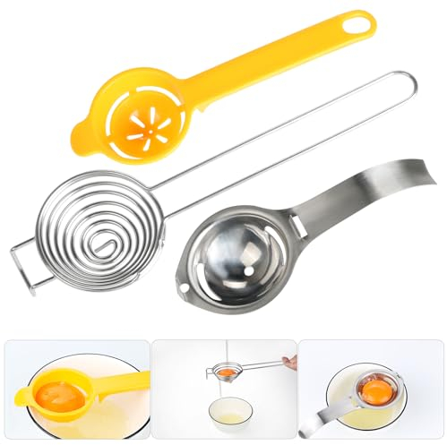 3 Pcs Egg White Separator, Egg Separator for Raw Eggs Yolk White Divider, Egg Yolk Separator, Yolk & Egg Filter，Baker Tool Extractor, Kitchen Baking