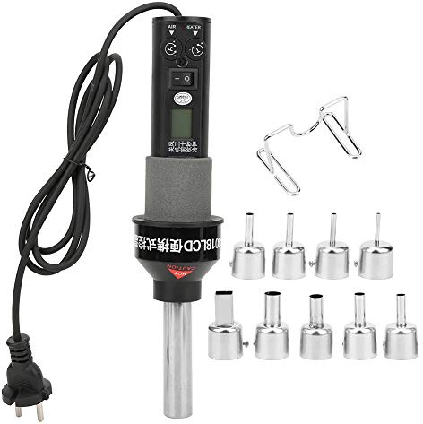 Termostato de Pistola de Aire Caliente de 450 W, Pantalla Digital de 9 Toberas, Herramientas Eléctricas Industriales, Enchufe de la UE, CA 220 V, Adecuado para Desoldar Varias