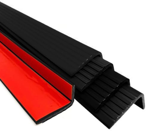 Vinyl-Anti-Rutsch-Treppenkante Anti-Rutsch Treppenkante 60x30mm Rutschfeste Treppenstufe Kantenschutz Freischnitt AntiRutsch Streifen Für Treppen/Boden/Stufen, Treppenkanten ( Color : Nero , Size : 19
