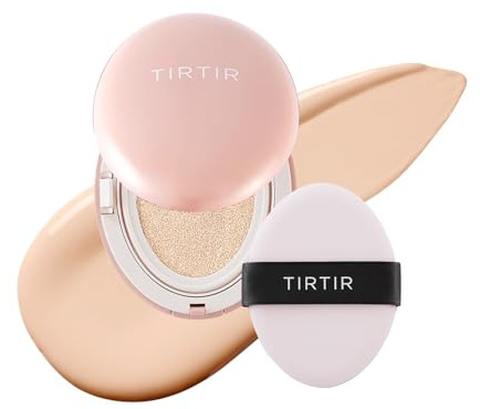 TIRTIR Korean Cushion Foundation, Klein, Mit Rosafarbenem, Rosafarbenem Kissen (0,15 Fl Oz), 13N Fair Ivory