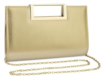 YOUSIS Clutch Bag for Women, Women's Wedding Party Evening Bag Purse | formal Elegant Cross Body Shoulder Bags Wallet, Bridal Clutch with Detachable Strap and Magnetic Closure, Gold