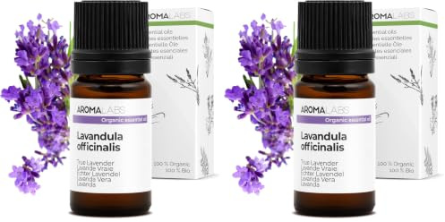 BIO - Aceite Esencial LAVANDA - 5mL - 100% Puro, Natural, Quimiotipado y Certificado AB - AROMA LABS (Marca Francesa) (Paquete de 2)
