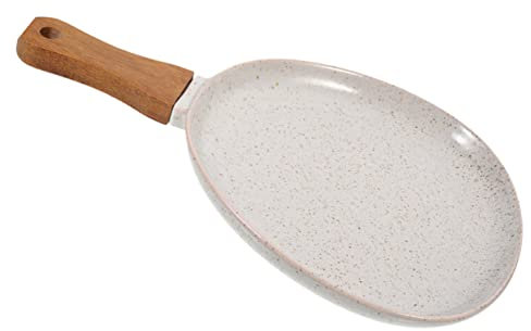 Cabilock Großer Dekorativer Keramikteller Backteller Mit Holzgriff Essgeschirr Für Feiern