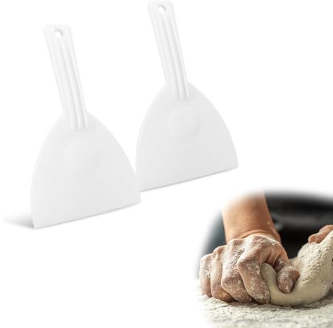 YFaith Spatule 2 Pièces, Spatule à Pâte Flexible Plastique, Flexible Spatule Pizza avec Trous Suspension, Accessoire Cuisine, Spatule Cuisine pour Cuisiner Cuire Four Prendre Gâteaux Gratter Mastic