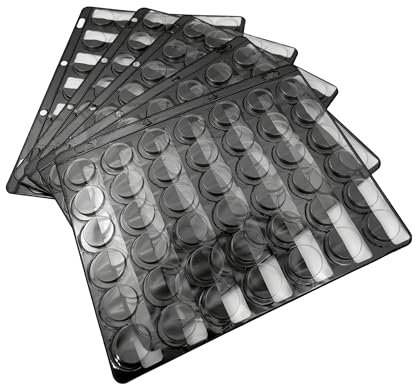 5X Display Pages for Beer Bottle Caps - 42 Pockets per Page (210 Pockets Total for Caps)