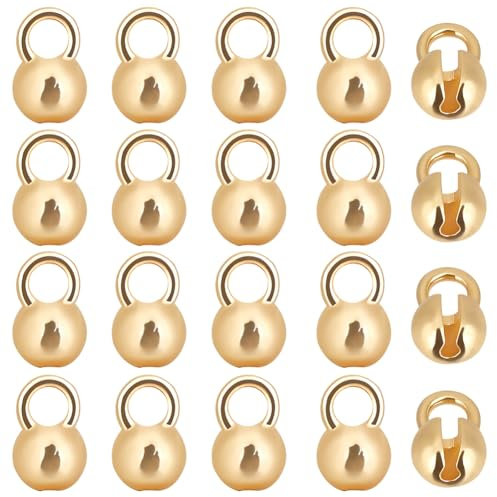 Beebeecraft 28 Pezzi Punte per Perline in Ottone Placcato Oro 18K Copri Nodi Tappo Terminale A Conchiglia Perline Crimpatura Catena A Sfere Connettore Chiusura per Creazione di Gioielli Artigianali