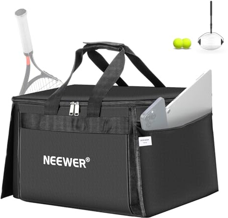 NEEWER TB01B Borsa per Palline Tennis e Pickleball, Capienza 110 Palline, Poliestere Robusto, Rullo per TB01S Palline Tennis,Cestino Portatile per Baseball/Golf con Tasca Laterale,SOLO Borsa Inclusa.