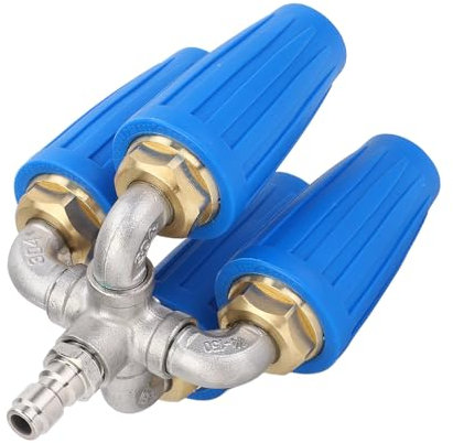 Boquilla de Pulverización Turbo de Lavadora a Presión, Boquilla Giratoria de Acero Inoxidable de 4 en 1, Boquilla Turbo de 4000 PSI con Conector Rápido para Vehículos, Pisos, 360