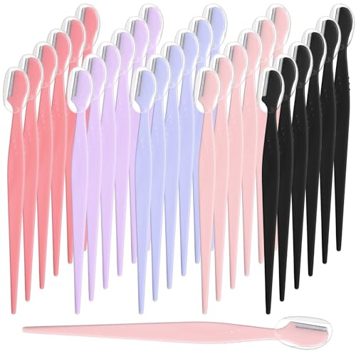 30 maquinillas de afeitar de cejas múltiples, maquinillas de afeitar para cejas para hombre y mujer, maquinilla de afeitar facial exfoliante multiusos, tamaño portátil Dermaplaning