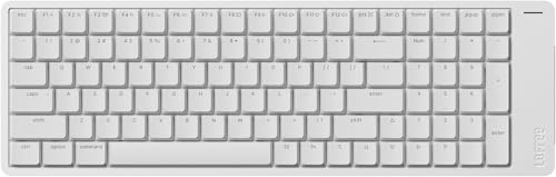 LOFREE Flow2 Low-Profile Mechanical Keyboard, Aluminum Alloy with Surfer Linear Switches, Rechargeable Wireless Keyboards with 3 Mode Connections for Windows, macOS (Silver, 100 Keys) US-Layout