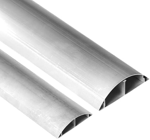 Unikicool Canaletas para Cables Adhesivas,Cubre Cables Suelo de Metal,Pasacables Semicircular Suelo,Canaleta Pasacables de Suelo,Flexible,Resistencia al pisoteo,para la gestión doméstica