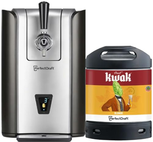 PerfectDraft Pro – Pack Tireuse À Bière + 1 Fût Kwak 6L – Machine Pression À Domicile – Refroidissement À 3°C – 30 Jours Fraîcheur – Écran LED Température – Idée Cadeau Amateur Bière