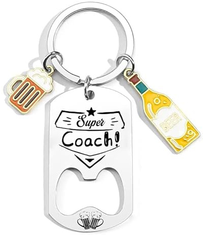YZLPLP Cadeau Super Coach Super Prof Porteclef Décapsuleur Personnalisé Cadeau Entraineur Unique Coach Sportif pour Anniversaire, Noël ou de Remerciement pour un Entraineur