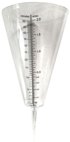 Sewroro Pluviomètre de Jardin Conique Transparent pour Pelouse, Tube Doseur en Plastique Gradué, Insertion Terrain, Mesure Précise de Précipitations, Usage Extérieur Jardin et Agriculture