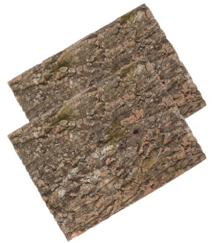 LOORGVEL 2 Stück Korkrinden Terrarium Hintergrundplatte 30X40cm Natürliche Korkrückwand für Reptilien Klettermatte Terrarien Dekoration für Echsen und Spinnen