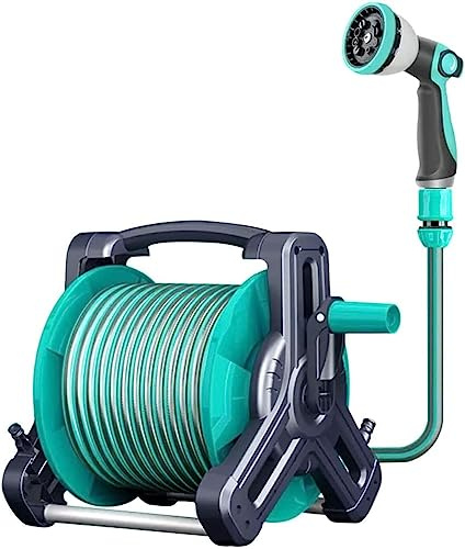 MKAK Enrouleur De Tuyau Portatif Domestique, Chariot De Tuyau Poche Lavage Voiture Mural Pistolet À Eau Support De Stockage Kit D'irrigation Extérieur(Hose Cart+40m Pipe)