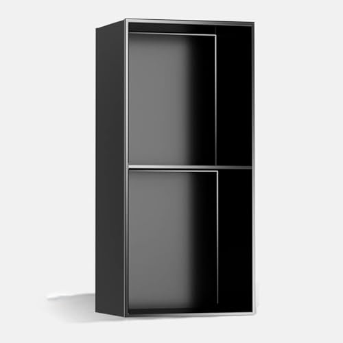 GJHGNFRDK Pared de nicho de ducha inoxidable rebajada, Nicho for pared de ducha, estante empotrado acero inoxidable 304, no requiere azulejos, negro, varios niveles(2-Tier)