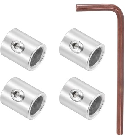 PATIKIL 4Pcs Wire Rope Clips Set,M6 304 Stainless Steel Double Holes Lock Cable Clamps Secure Fasteners for 10mm Dia with M6 Hexagon Spanner Screws for Clothesline Cable Rigging, Silver