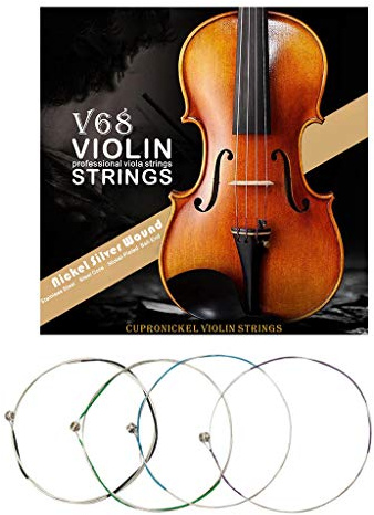 Set di 4 corde professionali per violino (E-a-D-G) in cupronichel per 4/3/1/2 1/2/violino, corde per chitarra acustica, in legno di terra