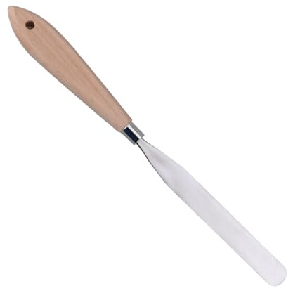FELTECHELECTR Set 2 Spatole per Pittura a Olio in Acciaio Inox Manico in Legno, Raschietti per Miscelazione Pigmenti Artistici, Strumenti per Pittori, Studenti e Appassionati di Arte