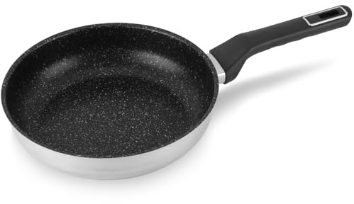 ALZA Classic - Sartén (26 cm) Acero Inoxidable, Antiadherente Tricapa, Inducción, Lavavajillas