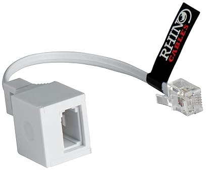 rhinocables RJ11 to BT Socket Adapter - Phone to Ethernet - Universal Compatibility for Phones, Modems, Routers & Printers. Durable Connector for Seamless Calls & Fast Internet (Pack of 1)