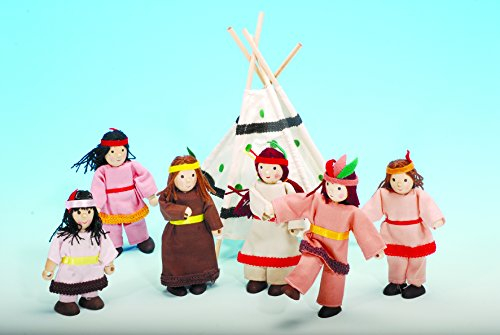 Original Winzling Biegepuppen Indianer 7er SET