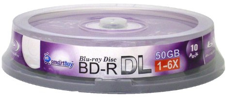 Smartbuy 20-disc 50gb 6X Blu-ray Bd-r Dl Dual Layer Double Layer Logo Top Surface Blank Data Video Recordable Media Disc with Cakebox/Spindle Packing
