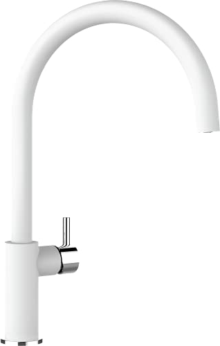 SCHOCK Küchenarmatur Hekate Weiß – Hochdruck Armatur mit Festauslauf, eingebauter Temperaturbegrenzung und integrierter Wassersparfunktion