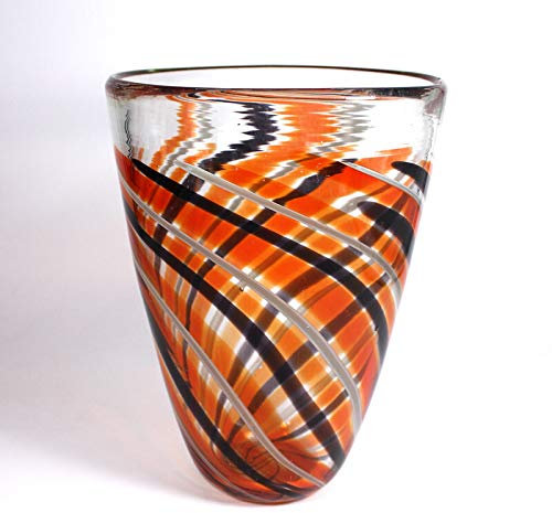 CRISTALICA Glasvase Blumenvase große Sträuße Flame Höhe 28cm Glas