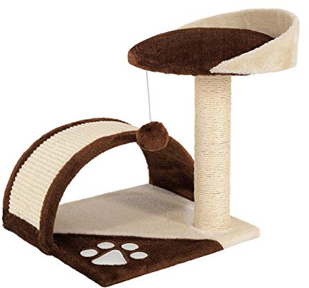 lionto Tiragraffi per Gatto Albero Tiragraffi Gatto Gioco Giocattolo Gatti Altezza 43 cm, Marrone/Beige