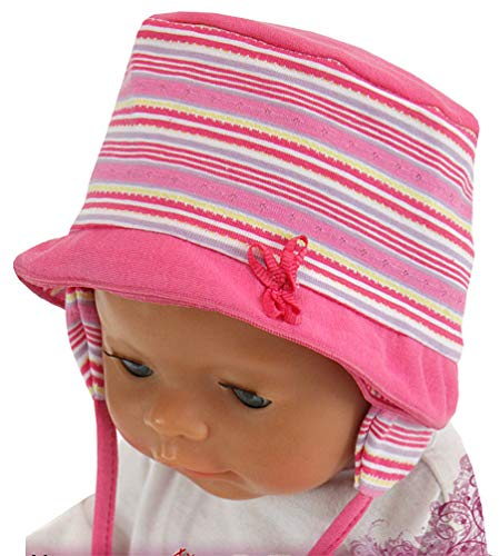 Maximo Mädchen Babymütze Häubchen Ringel pink UV-Schutz 50+, Gr. 39 (39)