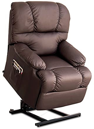 Astan Hogar Modelo Automático Lift Up AH-AR10100CH - Sillón Relax con Función Auto-Ayuda (Levanta Personas), Reclinación Eléctrica, Masaje Y Termoterapia, Cuero, Color Chocolate, 97 x 84 x 102 cm