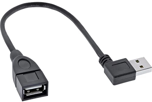 InLine 34602R Smart USB 2.0 - Prolunga angolata, maschio/femmina, tipo A, 0,2 m, colore: Nero