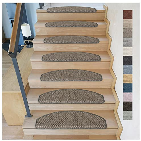 Kettelservice-Metzker Stufenmatten Göteborg Halbrund I in verschiedenen Setvarianten I 65x24x4cm I Grau-Braun 12 Stück