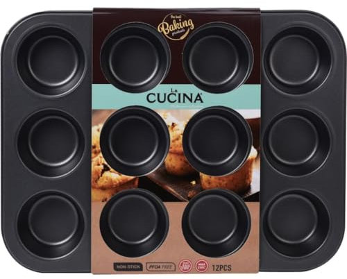La Cucina Muffinbackform für 12 Muffins, antihaftbeschichtet, PFOA Frei