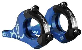 Funn RSX Mountain Bike Direktmonterad Cykelstam med 31,8mm Stångklämma, 2 Delar Lättviktsdelad Design för Dubbel Krona Gafflar, Justerbar Förlängning 45-50mm med 20mm Höjning (Blå)
